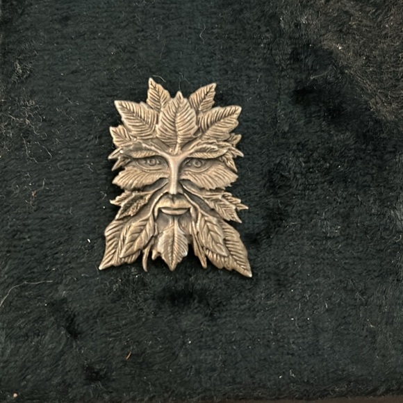 Elegant Jessica Galbreth Green Man 925 Sterling Silver Pendant - Picture 2 of 3